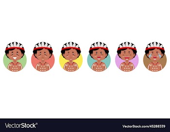 aborigine avatar with various expression