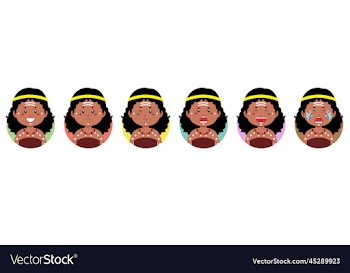aborigine avatar with various expression