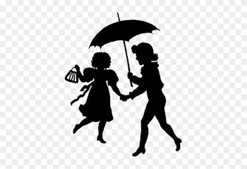 About My Design - Two Girls Under A Umbrella Silhouette