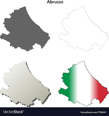 Abruzzo blank detailed outline map set vector image