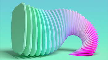 Abstract 3D Twisting Sculpture in Pastel Colors