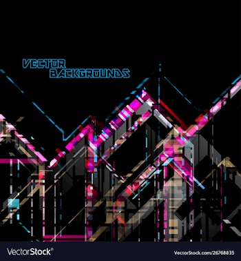 Abstract angle shapes colors on a black vector image