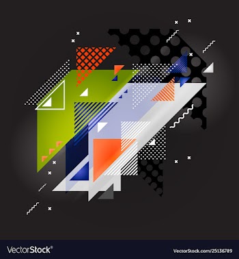 Abstract art background with geometric elements vector image