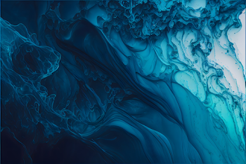 Abstract art blue paint background with liquid fluid grunge texture