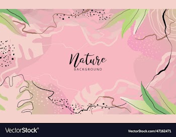 abstract art botanical pink background
