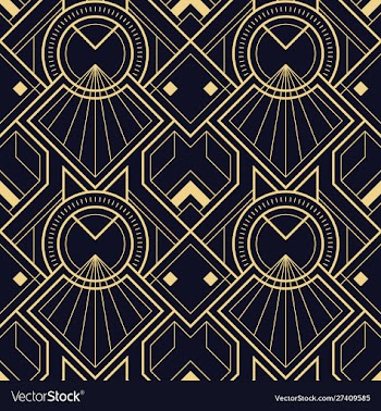 Abstract art deco geometric tiles pattern on blue vector image