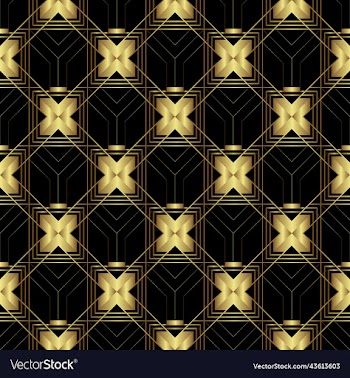 abstract art deco seamless black and golden