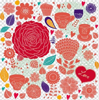 Abstract art Flower Illustration, Floral background material transparent background PNG clipart