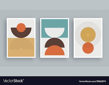 abstract art painting with boho colors background