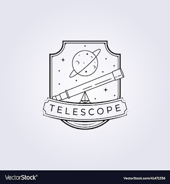 abstract astronomy telescope planet space logo