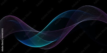 Abstract background with flowing grid line. Dynamic waves