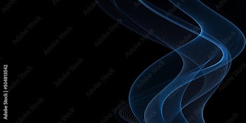 Abstract background with flowing grid line. Dynamic waves