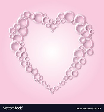 Abstract background with hearts on a pink vector image