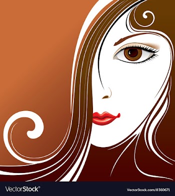 Abstract Background with Ladies Face vector image
