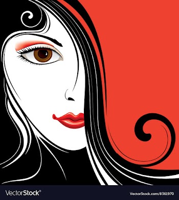 Abstract Background with Ladies Face vector image