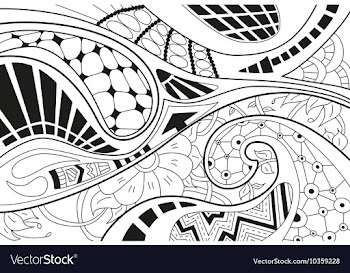 Abstract background with lines wave and flowers vector image