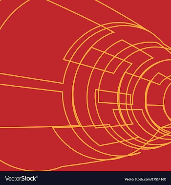 Abstract background with yellow tube of squares vector image