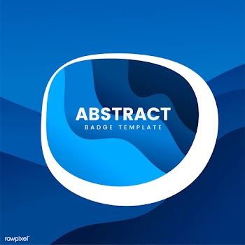 Abstract badge template in blue | Free stock vector - 463205