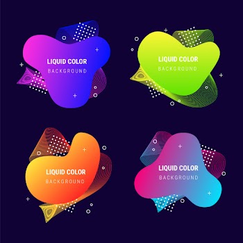 Abstract banner fluid vibrant gradient shapes collection Free Vector
