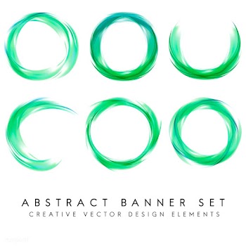 Abstract banner set in green | Free stock vector - 484124