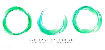 Abstract banner set in green | Free stock vector - 484285