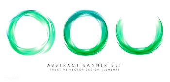 Abstract banner set in green | Free stock vector - 484327
