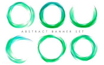 Abstract banner set in green | Free stock vector - 484336