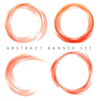 Abstract banner set in orange | Free stock vector - 484111