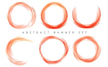 Abstract banner set in orange | Free stock vector - 484143