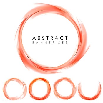 Abstract banner set in orange | Free stock vector - 484214
