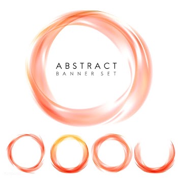 Abstract banner set in orange | Free stock vector - 484226