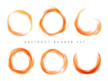 Abstract banner set in orange | Free stock vector - 484260