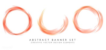 Abstract banner set in orange | Free stock vector - 484283