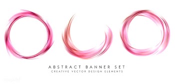 Abstract banner set in pink | Free stock vector - 484288