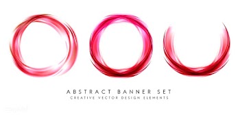 Abstract banner set in red | Free stock vector - 484216