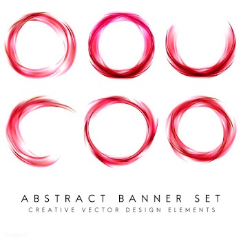 Abstract banner set in red | Free stock vector - 484291
