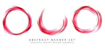 Abstract banner set in red | Free stock vector - 484334