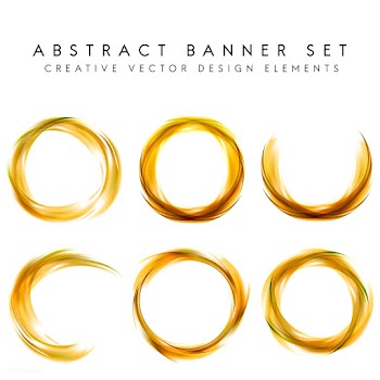 Abstract banner set in yellow | Free stock vector - 484180