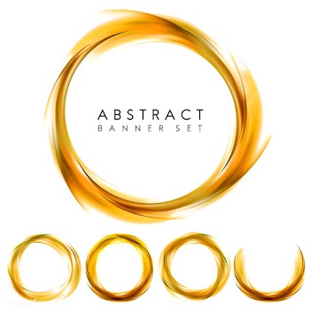 Abstract banner set in yellow | Free stock vector - 484181