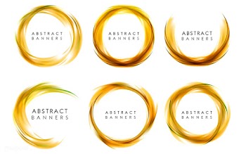 Abstract banner set in yellow | Free stock vector - 484195