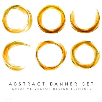 Abstract banner set in yellow | Free stock vector - 484203