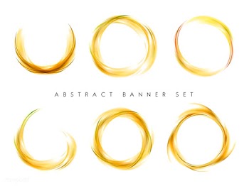 Abstract banner set in yellow | Free stock vector - 484229