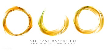 Abstract banner set in yellow | Free stock vector - 484290