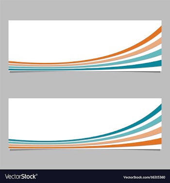 Abstract banner template from thin curves - with vector image