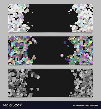 Abstract banner template set with colored dots vector image