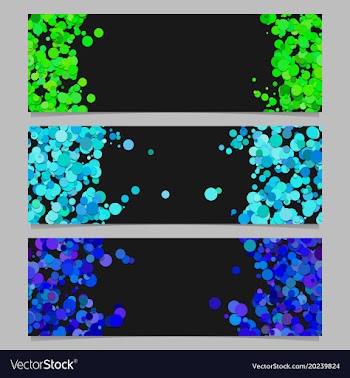 Abstract banner template set with colored dots vector image