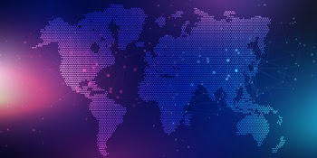 Abstract banner with world map Free Vector