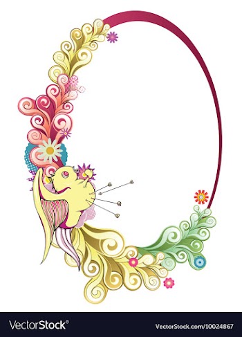 Abstract bird with floral vector image