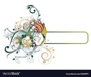 Abstract bird with floral vector image