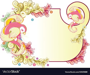 Abstract bird with floral vector image
